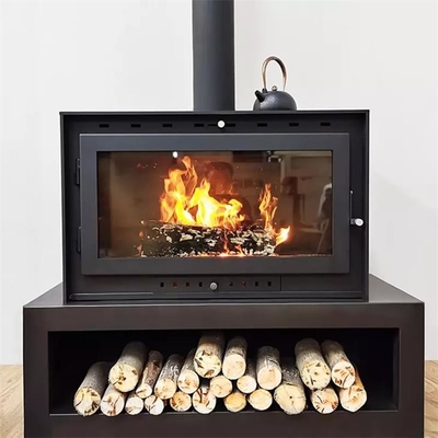 Estufa ardiente de madera de la chimenea del acero moderno derecho libre para la calefacción interior