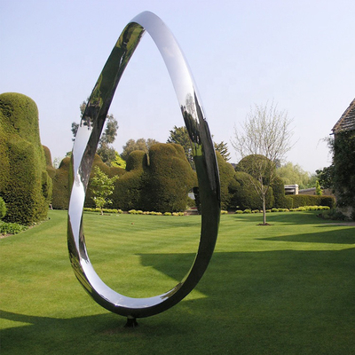 Escultura de acero inoxidable moderna del círculo de la fragua del OEM para la decoración del jardín