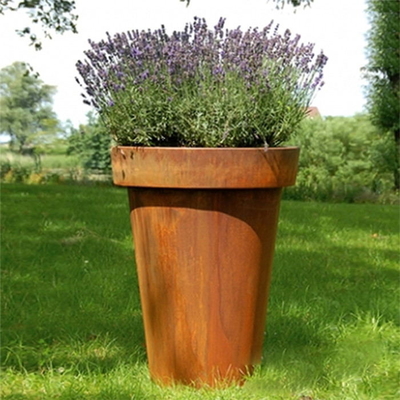 Altura de Celso Cylinder Corten Steel Planter el 100cm del metal pre resistida