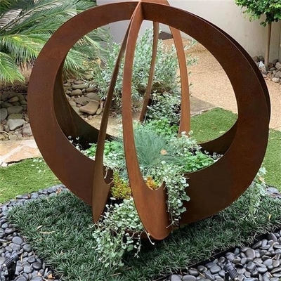 Plantadores grandes al aire libre decorativos de la flor del metal de Corten para el paisaje del jardín