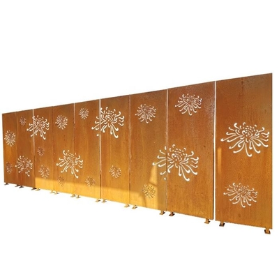El laser del acero de Rusty Metal Garden Ornaments Corten del modelo del crisantemo cortó los paneles