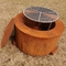Parrilla ardiente de madera de acero al aire libre redonda de la tabla del fuego de Corten para la BARBACOA de cocinar que acampa