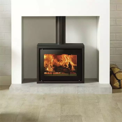 Estufa ardiendo de madera interior de Heater Matt Black Freestanding Steel Fireplace