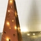 ornamentos del jardín del metal del acero de Corten del árbol de navidad de 500m m con el LED
