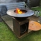 La madera del carbón de leña encendió el fuego de acero Pit Grill With Ash Tray de Corten
