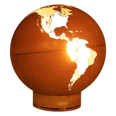Hoyo ardiente de madera del fuego de la esfera del metal del globo de acero del fuego de Corten de la tierra de 36 pulgadas