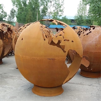 Hoyo ardiente de madera del fuego de la esfera del metal del globo de acero del fuego de Corten de la tierra de 36 pulgadas