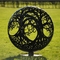 Árbol de la decoración al aire libre de acero del hoyo 900m m del fuego de la esfera de Corten de la elipse de la vida