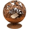 Chimenea floral rústica del globo del fuego del acero de Corten del estilo de la esfera para el calentador portátil