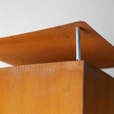 Madera rectangular de Rusty Corten Steel Outdoor Fireplace que quema Chiminea