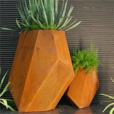 Plantador geométrico Corten del metal hexagonal de acero al aire libre interior del plantador de Fuxin