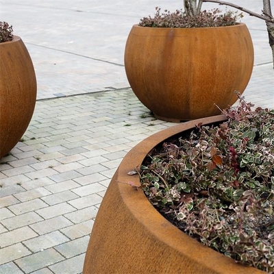 Las esferas geométricas resistieron al globo de acero de los plantadores del árbol de Corten para el Streetscape