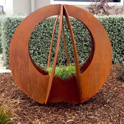 Plantadores grandes al aire libre decorativos de la flor del metal de Corten para el paisaje del jardín