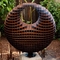 Ilustraciones de acero de la escultura del jardín de Corten de la forma del orbe tridimensionales