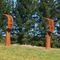 Línea cinta de acero de Heek de las caras de la escultura dos de Corten imaginaria