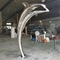 Contemporáneo animal de acero inoxidable de la escultura del delfín de tamaño natural animal de Fuxin