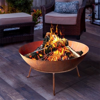 Soporte de acero decorativo moderno de Pit Metal Fire Bowl With del fuego de Corten