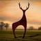 Escultura de acero contemporánea del césped de los ciervos de Rusty Metal Garden Ornaments Corten