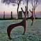 Escultura de acero contemporánea del césped de los ciervos de Rusty Metal Garden Ornaments Corten
