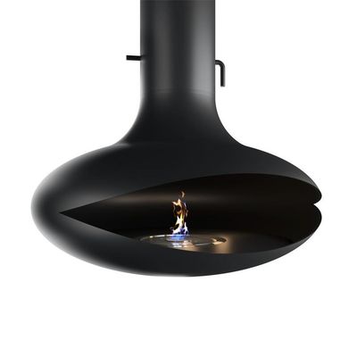 Chimenea suspendida flotador montada tejado negro del bioetanol del acero de carbono del techo