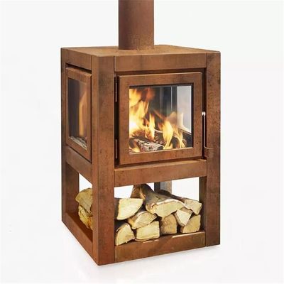 Chimenea de acero libre al aire libre ardiente de madera del metal de la estufa de Corten