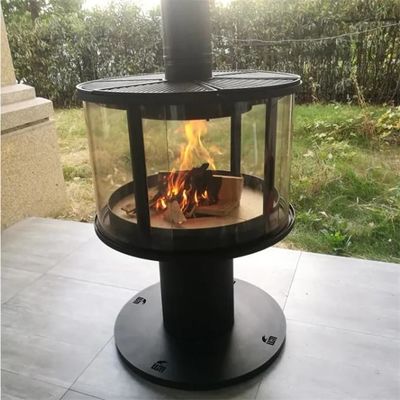 Chimenea suspendida montada techo negro Heater Wood Burning Stove interior