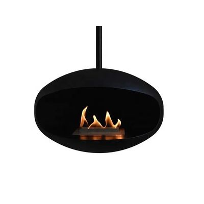 El tejado real negro interior de la llama montó la chimenea colgante del etanol del capullo